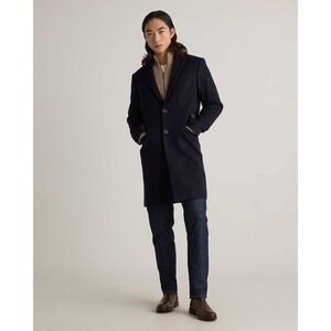 NWOT Quince Mens Italian Wool Overcoat Cadet Blue‎ Navy  XL